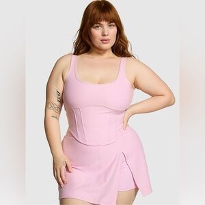 VICTORIA SECERT PINK CINCHED CORSET TOP - PINK SIZE XXL (NEW WITH TAGS) A16